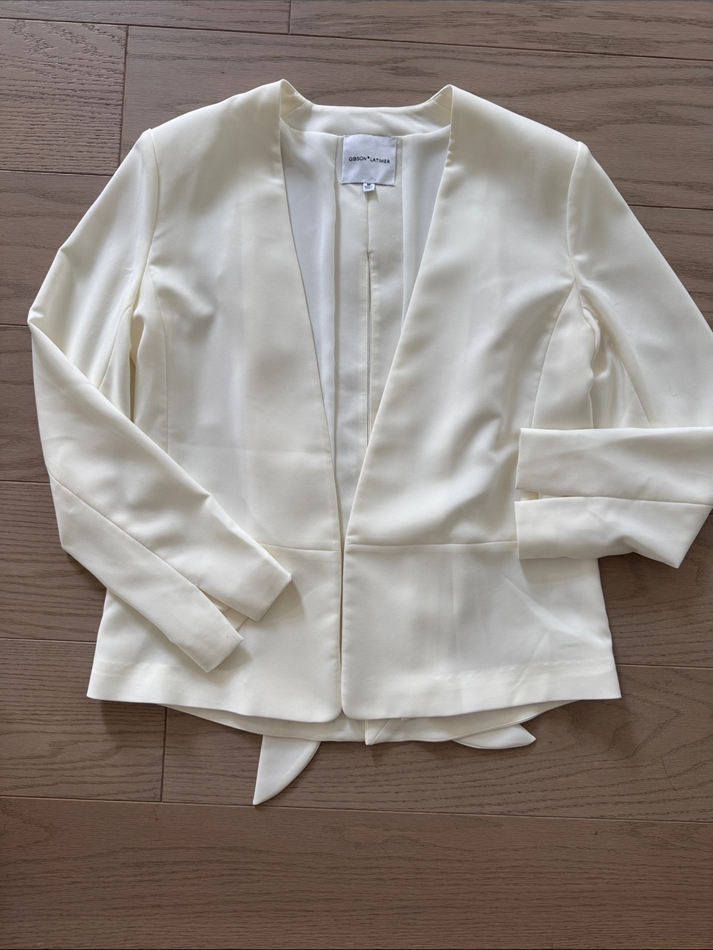 Gibson Latimer Cream Open-Front Blazer Jacket